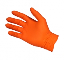 Перчатки нитриловые неопудренные оранжевого цвета L / 50 пар